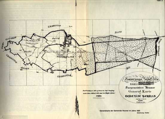 Generalkarte der Gemeinde Heumar 1825